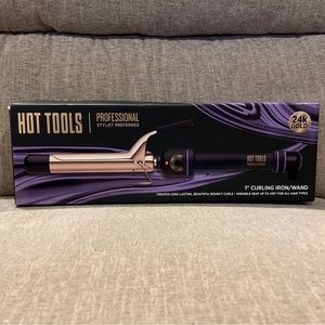 Hot Tools 24K Gold 1” Curling Iron Wand New Open Box Sealed Inside
